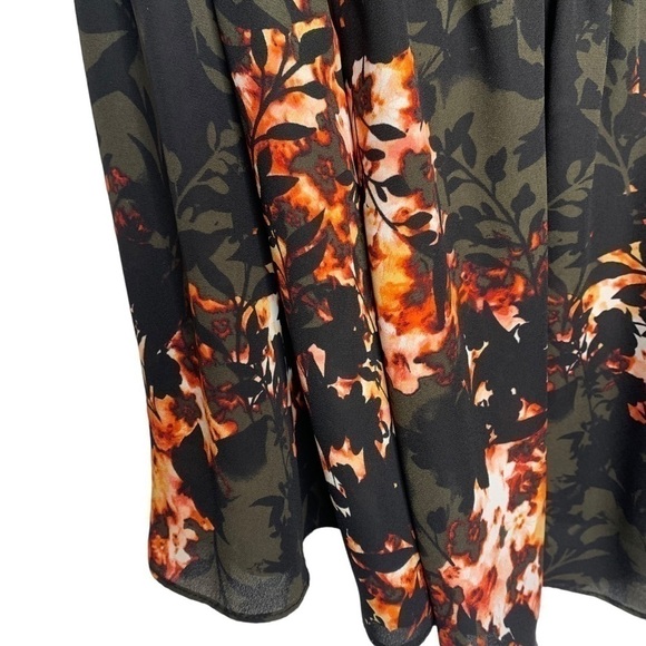 A.N.A Floral Bell Sleeve Wrap Blouse Size Medium - Picture 12 of 12